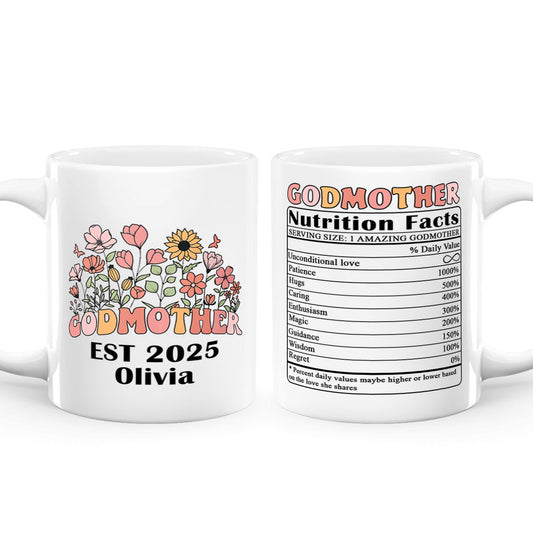 Floral Godmother - Personalized Ceramic Coffee Mug