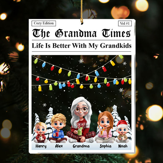 The Grandma Times - Personalized 1-Layer Acrylic Ornament