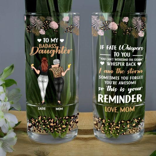 To My Daughter You're Awesome - Personalized Glass Vase