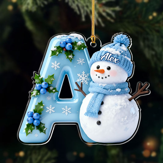 Love And Snow Initials - Personalized 1-Layer Acrylic Ornament