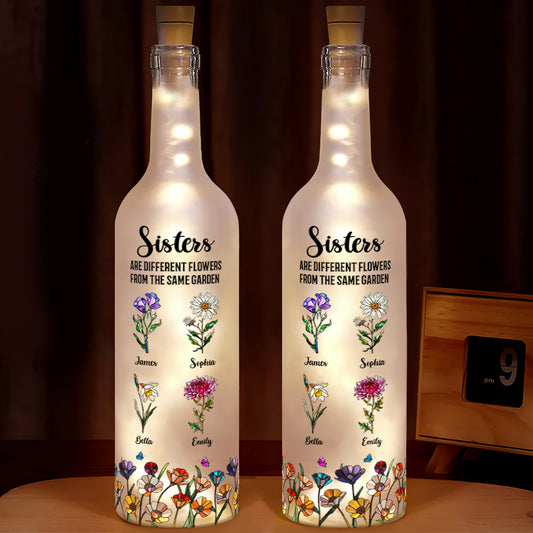 Sisters Are Flowers - Personalized Bottle Lamp