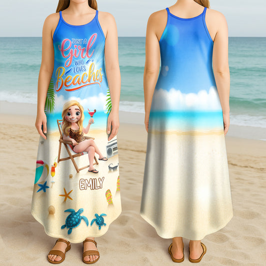 Just A Girl Who Loves Beaches - Personalized Maxi Dress