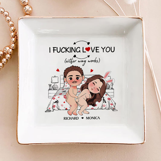 I Love You (Either Way Works) - Personalized Jewelry Dish