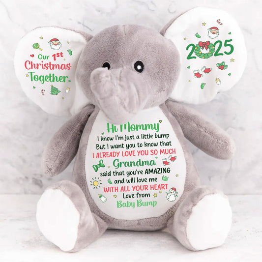 Mommy I Love You - Personalized Stuffed Elephant
