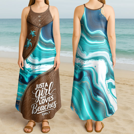 Just A Girl Who Loves Beaches - Personalized Maxi Dress