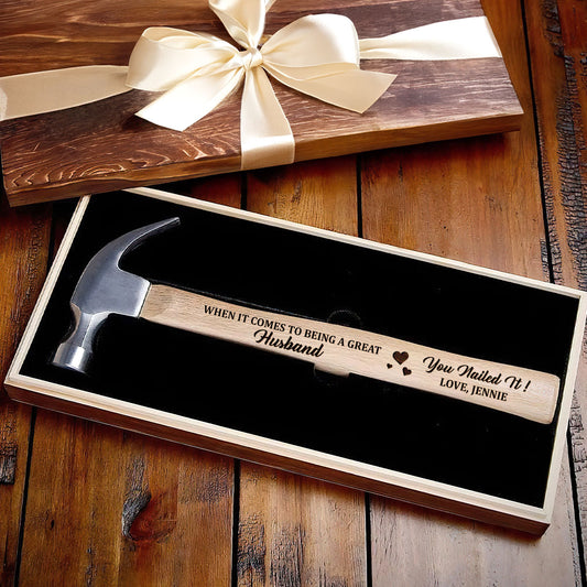 When It Comes To Being A Great Husband You Nails It - Personalized Wooden Hammer