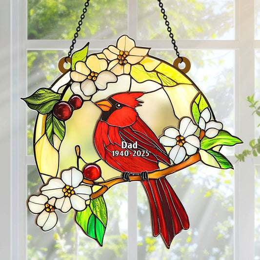 Heavenly Cardinal - Personalized Window Hanging Suncatcher