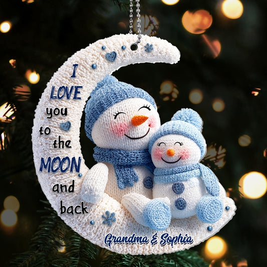 Moon Hug - Personalized 1-Layer Acrylic Ornament