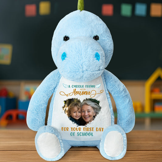 A Cuddle From Heaven For Your First Day Of School - Personalized Stuffed Dinosaur