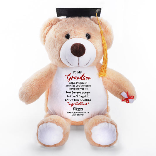 Don't Forget To Enjoy The Journey - Personalized Graduation Teddy Bear