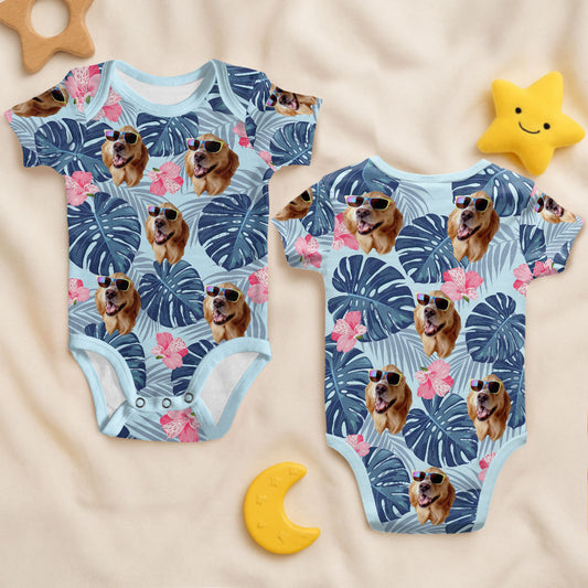 Funny Summer Pet Patterns - Personalized All Over Print Onesie