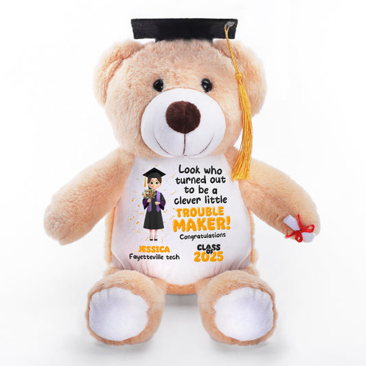 A Little Clever Troublemaker - Personalized Graduation Teddy Bear