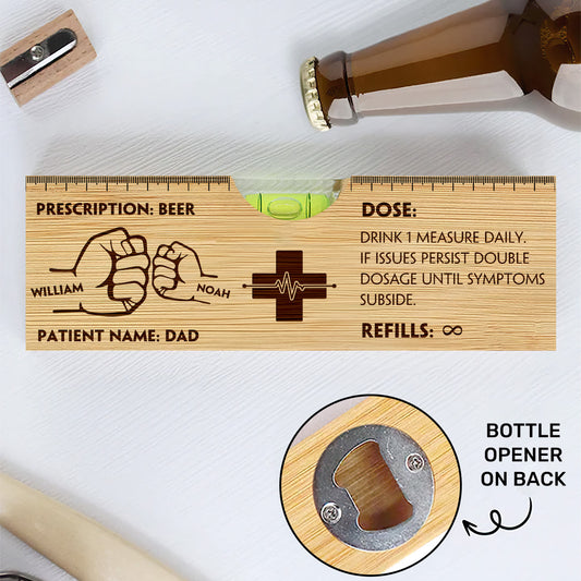 Prescription - Personalized Wooden Spirit Level Bottle Opener