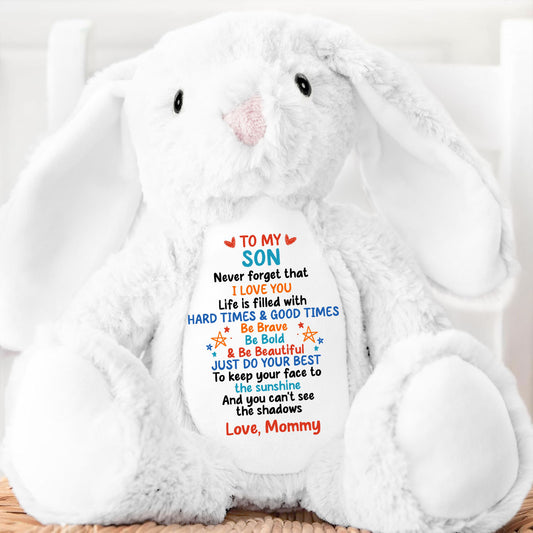 Never Forget That I Love You - Personalized Stuffed Bunny