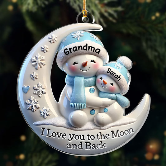 Grandma & Me Moonlight Snuggle - Personalized 1-Layer Acrylic Ornament