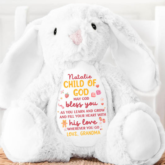 May God Bless You Bunny - Personalized Stuffed Bunny