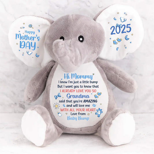 Dear Mommy I Love You - Personalized Stuffed Elephant