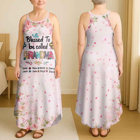 Blessed To Be Called Grandma - Personalized Maxi Dress