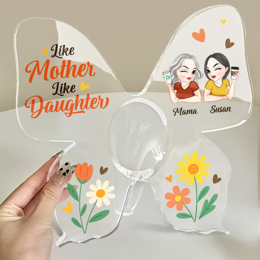 Like Mother Like Daughter - Personalized Butterfly Acrylic Vase