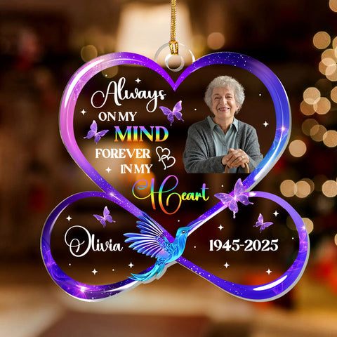 Always On My Mind Forever In My Heart - Personalized 1-Layer Acrylic Ornament