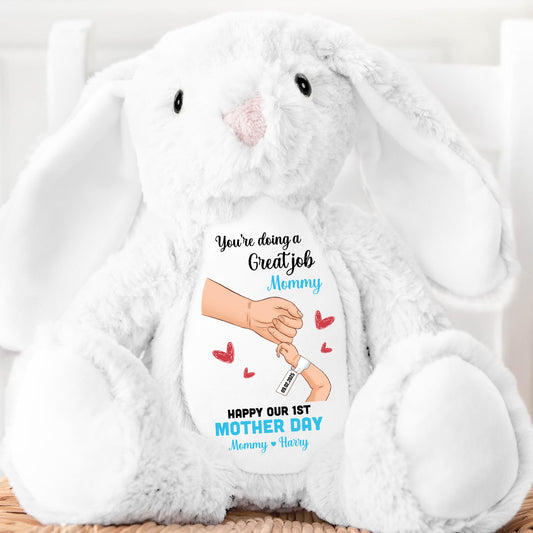 You're Doing A Great Job Mommy Bunny - Personalized Stuffed Bunny