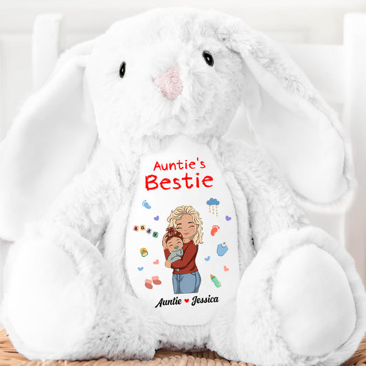 Auntie's Bestie - Personalized Stuffed Bunny