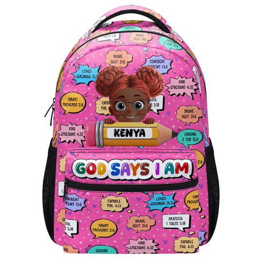 God Says I Am - Personalized Backpack