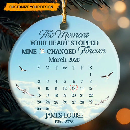 The Moment - Personalized Round Shaped Ceramic Ornament