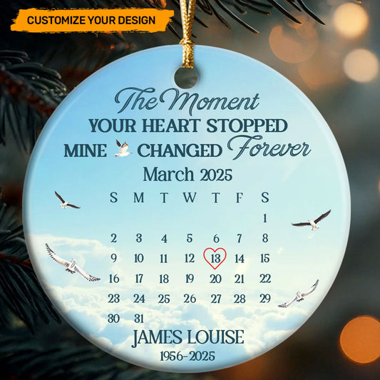 The Moment - Personalized Round Shaped Ceramic Ornament