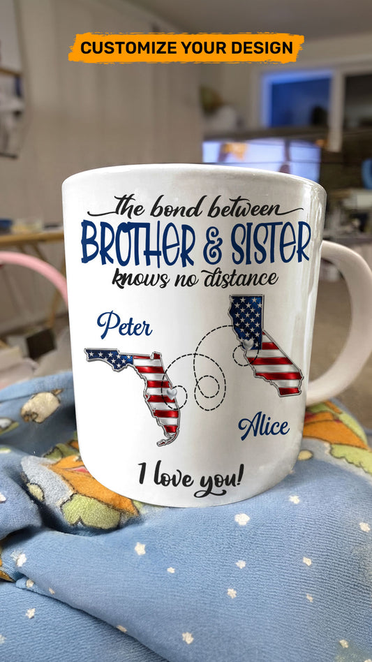 The Bond Between Brother & Sister - Personalized Ceramic Coffee Mug