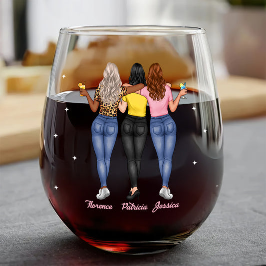 A Friend Is God's Way Of Making Sure We Never Walk Alone - Personalized Stemless Wine Glass