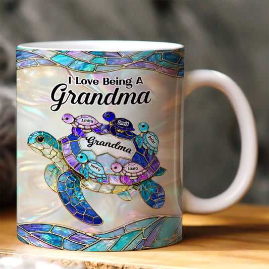 Mom Grandma Sea Turtle - Personalized Ceramic Coffee Mug