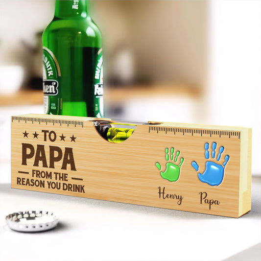From The Reason You Drink - Personalized Wooden Spirit Level Bottle Opener