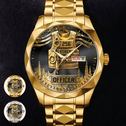 Police Officer - Personalized Men's Wrist Watch