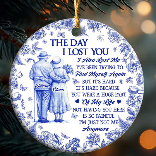The Day I Lost You - Personalized Round Shaped Ceramic Ornament