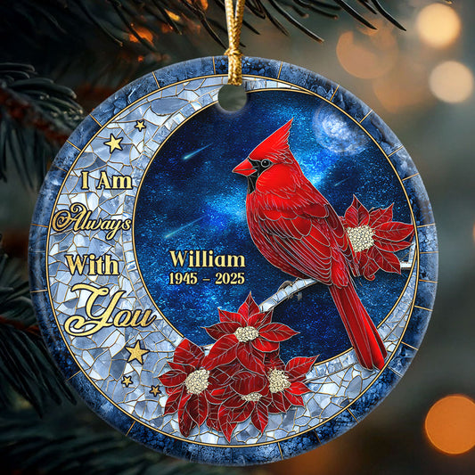 Cardinal From Heaven - Personalized Round Shaped Ceramic Ornament