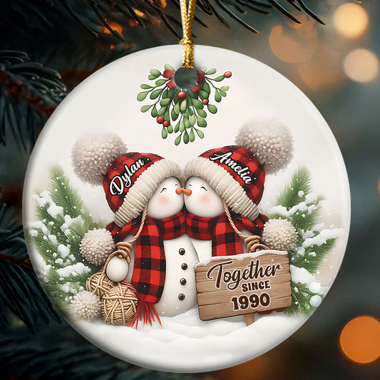 Forever Yours - Personalized Round Shaped Ceramic Ornament