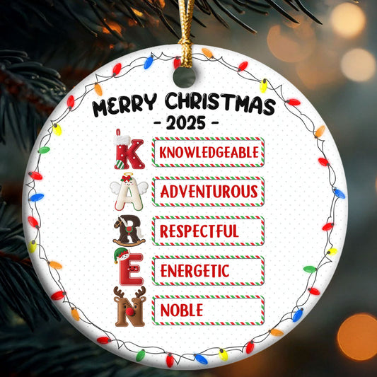 I'm Kind Smart Loved - Personalized Round Shaped Ceramic Ornament