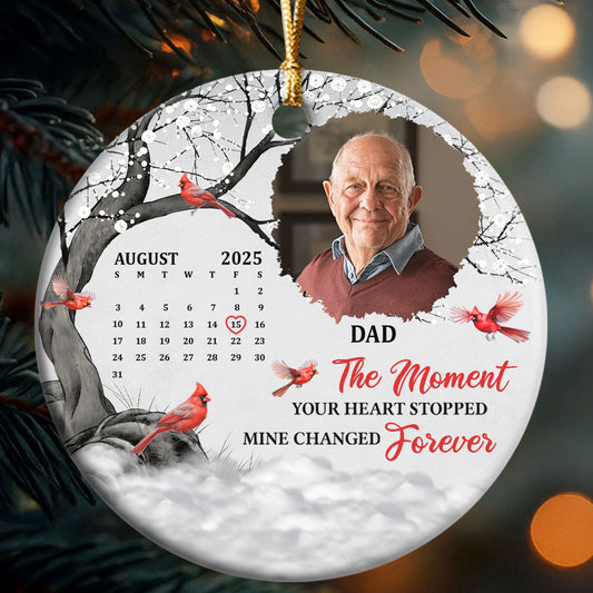 The Moment Your Heart Stopped - Personalized Round Shaped Ceramic Ornament