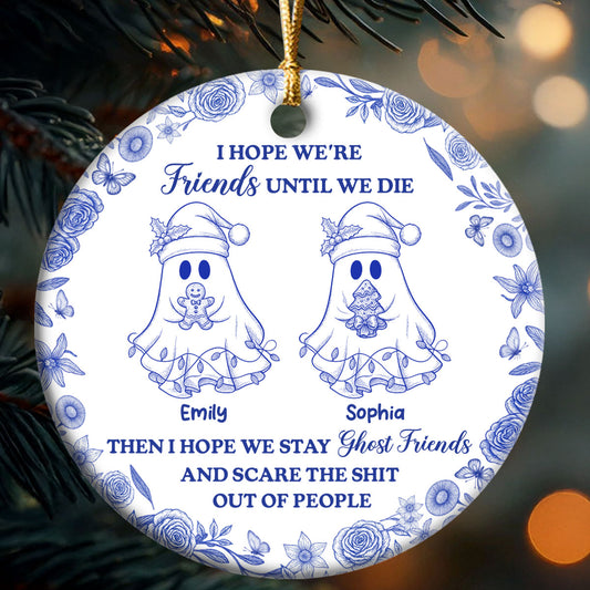 Haunted Friendship - Personalized Round Shaped Ceramic Ornament