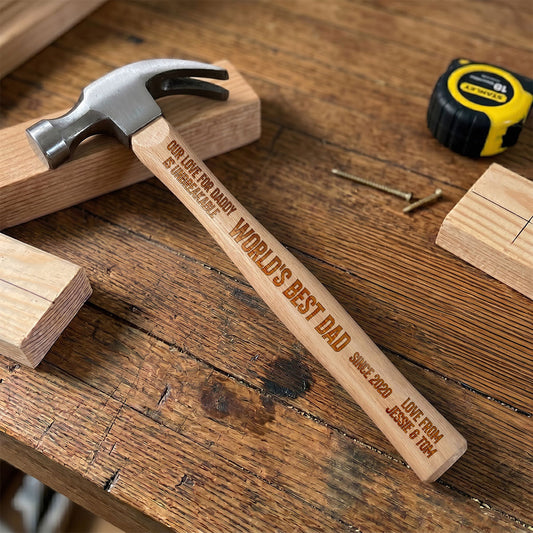 World's Best Dad - Personalized Wooden Hammer