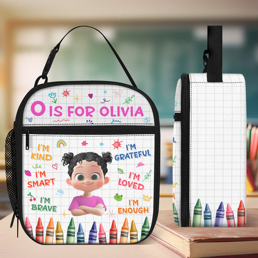 Kid's Name And Affirmations - Personalized Lunch Bag