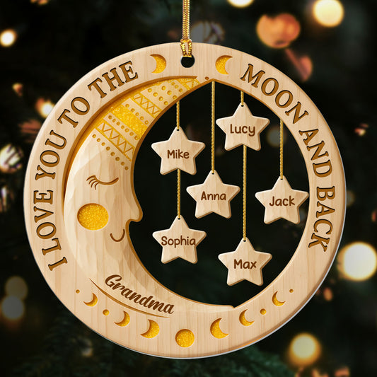 I Love You To The Moon And Back - Personalized 1-Layer Acrylic Ornament