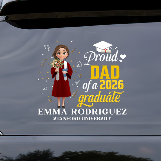 Proud Family Of A Graduate - Personalized Car Bumper Sticker