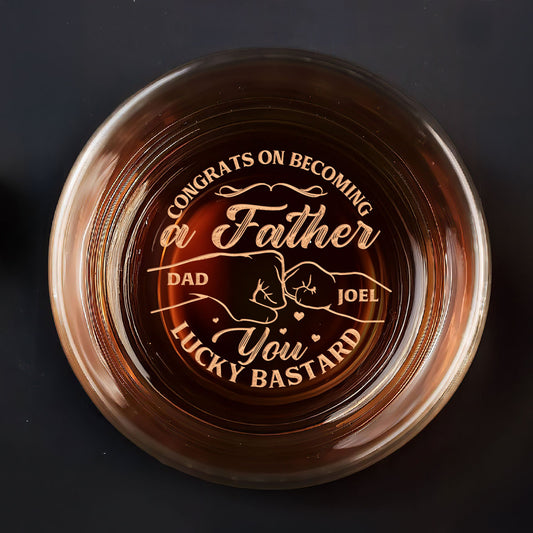 Congrats On Becoming A Father - Personalized Engraved Whiskey Glass