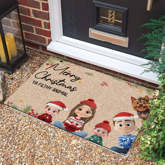 Merry Christmas Ya Filthy Animal - Personalized Doormat