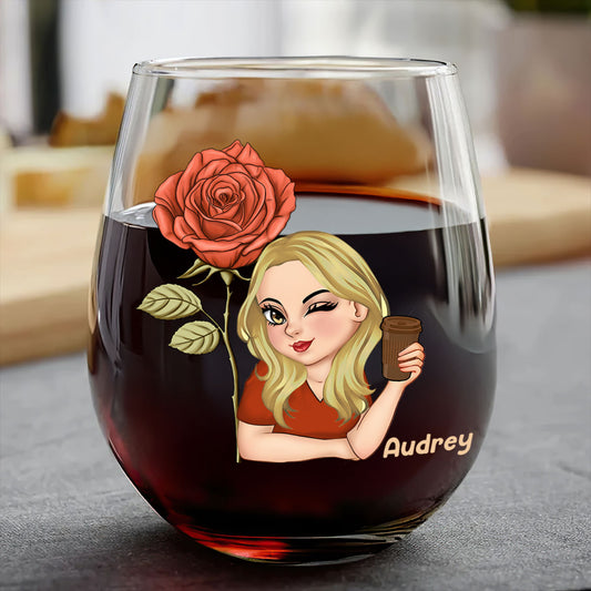 Badass B*tch - Personalized Stemless Wine Glass