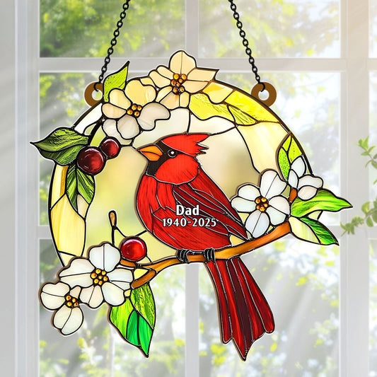 Heavenly Cardinal - Personalized Window Hanging Suncatcher