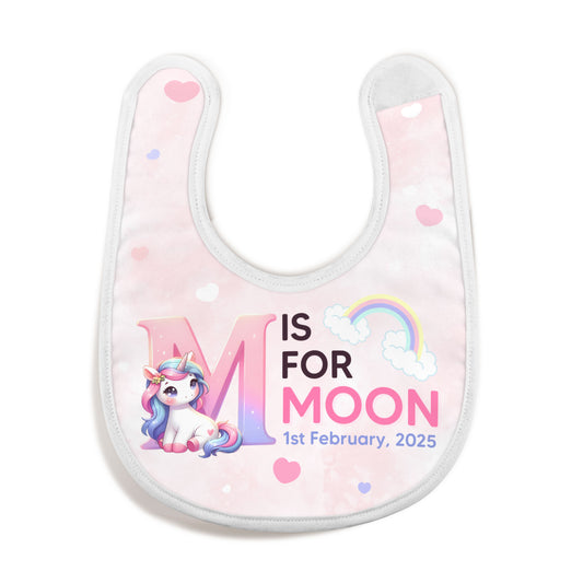 Gift For Granddaughter Unicorn - Personalized Baby Bib