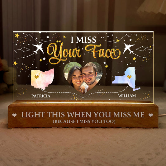 I Miss Your Face - Personalized LED Night Light